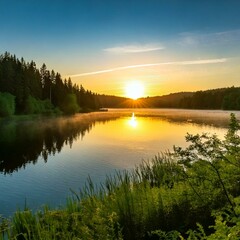 Obraz premium sunrise over the river