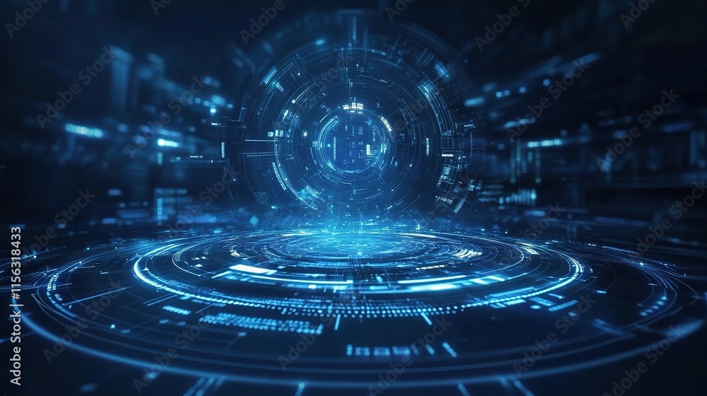 Poster abstract futuristic background with technology and data visualization