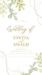 Obraz premium Wedding Card Invitation with Floral Arrangement