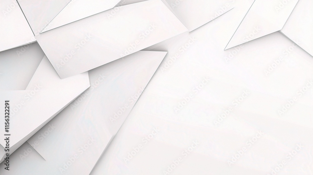 Aufkleber abstract 3d composition of white hexagons with shadows on background