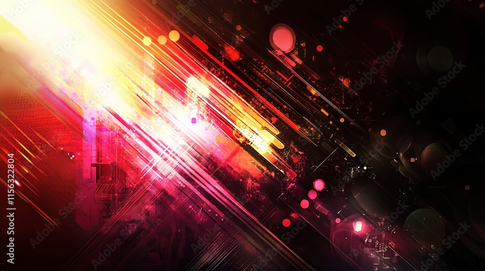 Poster vibrant abstract technological background with dynamic patterns and lights