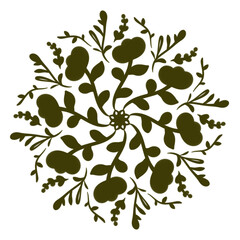 Ornamental floral mandala motif