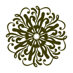 Ornamental floral mandala motif