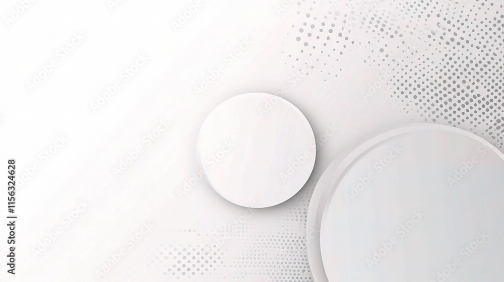 Poster abstract white and gray background with halftone dots design