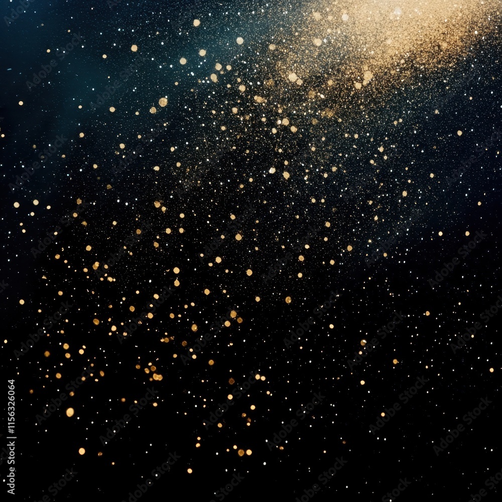 Aufkleber abstract gold and teal glitter bokeh background sparkling festive texture for design projects