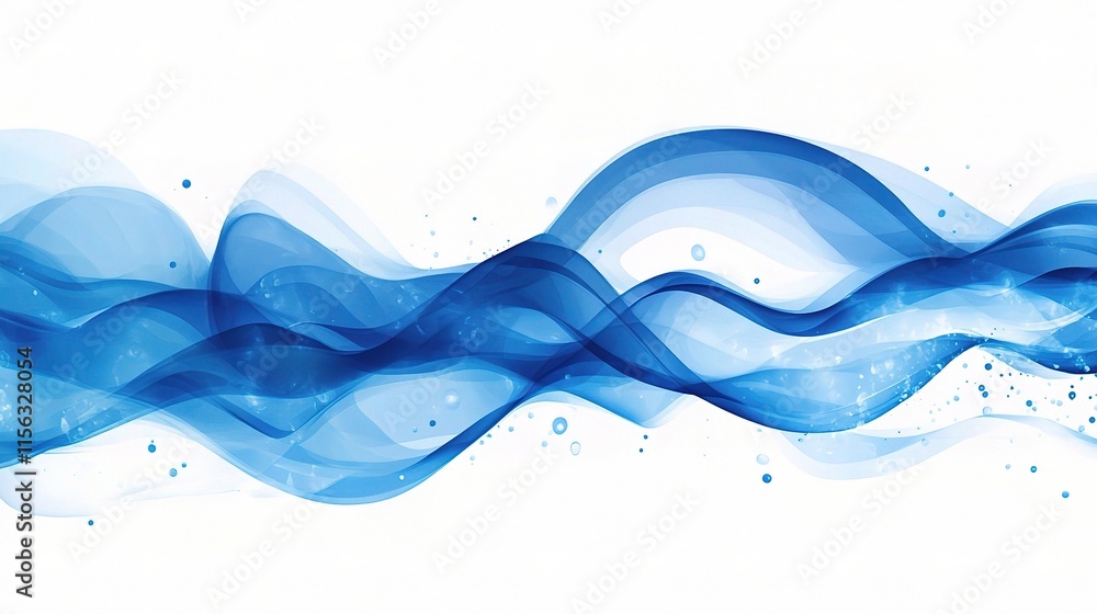 Poster vibrant dynamic abstract blue background with fluid wavy elements