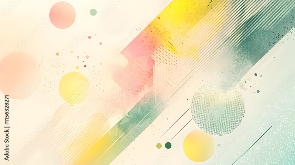 Poster abstract pastel geometric shapes with textured gradients create modern background artwork