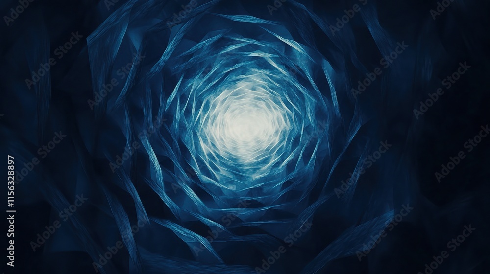 Aufkleber dark blue hexagonal texture with radial effect and depth illusion