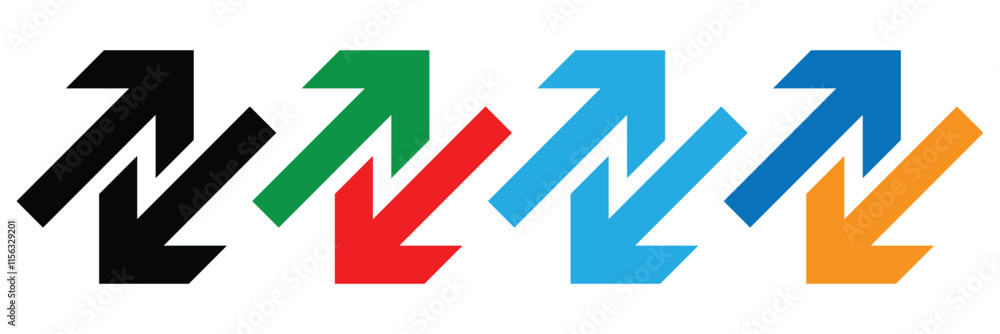 Poster trading arrow. left right arrows vector icon. transfer arrows icon. exchange arrows icon. left right