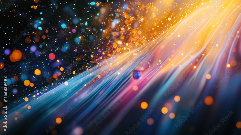 Poster abstract background vibrant bokeh lights and dynamic streaks of color - perfect for festive, elegant