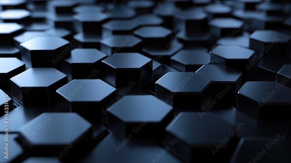 Poster Futuristic Abstract Vector Background Featuring Hexagonal Patterns