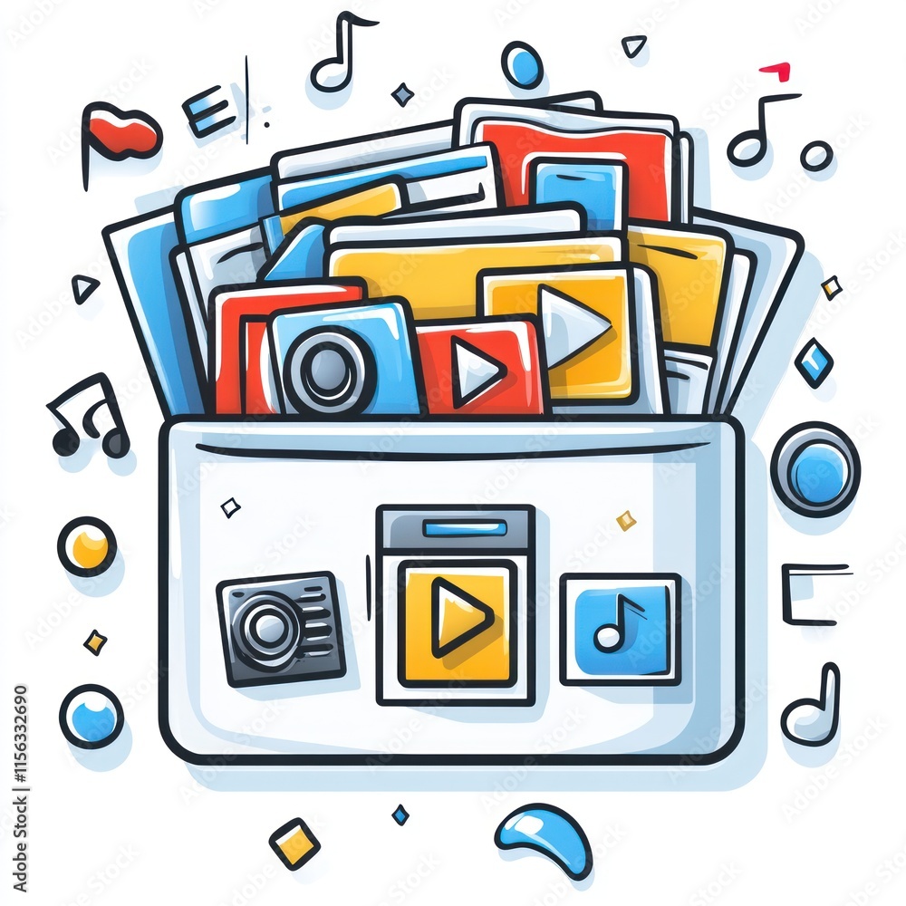 Poster organized files and media within a folder.