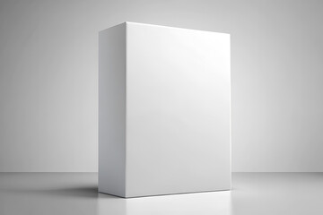 Minimalist blank cereal box mockup, Product packaging cardboard box isolated on gray background