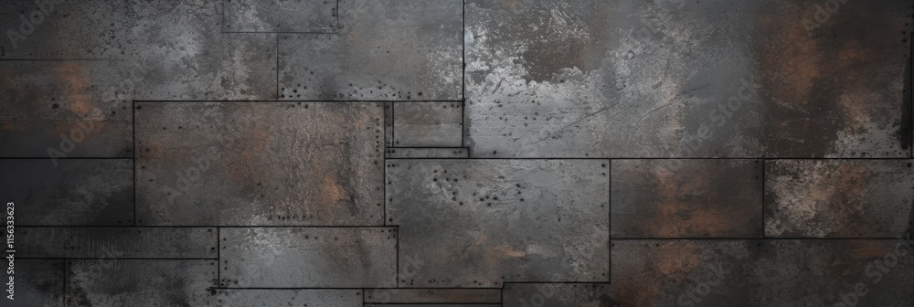 Poster metallic texture with chaotic patterns and diverse shades across a weathered surface ideal for indus