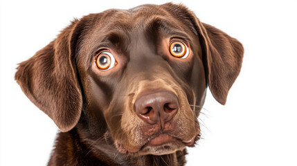surprised chocolate lab puppy capturing hearts with its adorable expression
