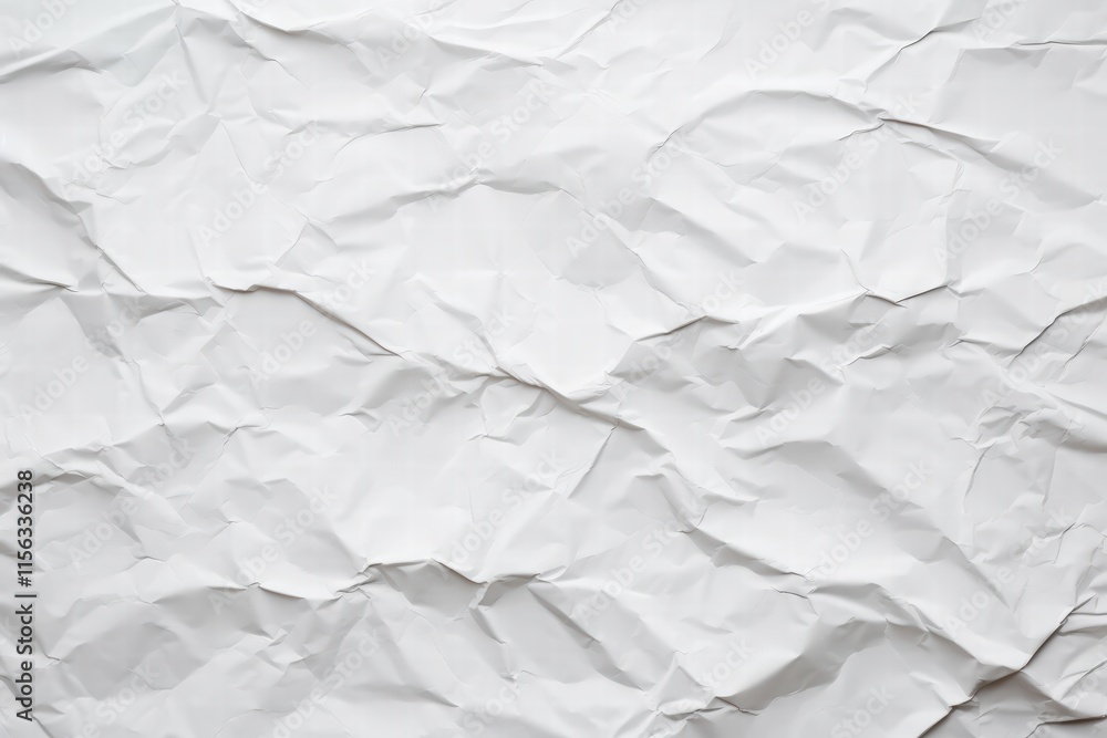 Poster crumpled white paper texture background for minimalist designs and creative projects creating a subt