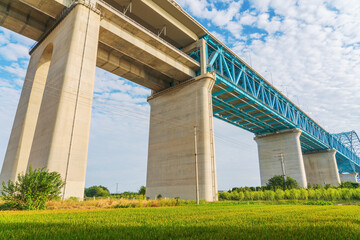 Close up of Partial Details of Suzhou Yangtze River Bridge in Jiangsu Province, China on August 20, 2024