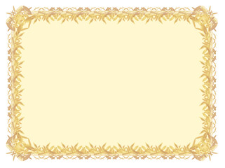 Cadre doré de feuilles d’oliviers 