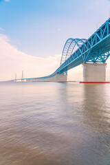 Obraz premium Suzhou Yangtze River Bridge and Yangtze River Scenery in Jiangsu Province, China on August 20, 2024