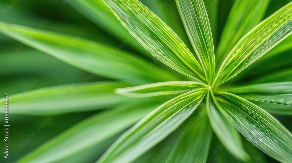 Poster greenery palms idea. close-up of lush green leaves showcasing intricate textures and vibrant colors.