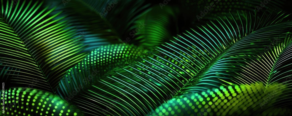Poster greenery palms idea. vibrant green palm leaves create a lush tropical background full of texture and