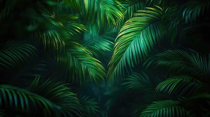 Greenery palms idea. Lush green palm leaves create a tropical atmosphere, showcasing nature's vibrant beauty.
