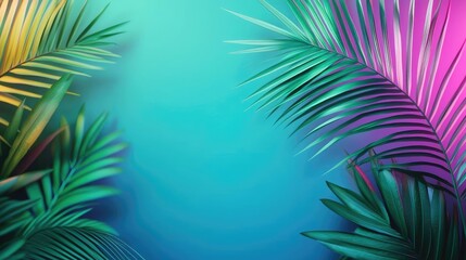 Greenery palms idea. Vibrant tropical leaves create a colorful backdrop with shades of green and pink.