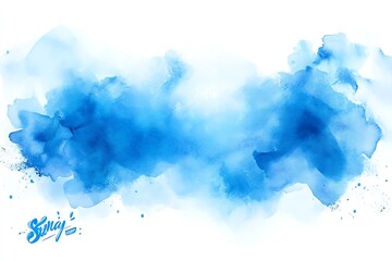 Obraz premium Abstract blue watercolor background with copy space.