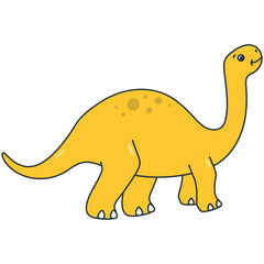 Illustration of Cute Dinosaurs. Vector Cartoon Character on White Background