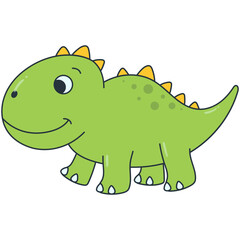 Fototapeta premium Illustration of Cute Dinosaurs. Vector Cartoon Character on White Background