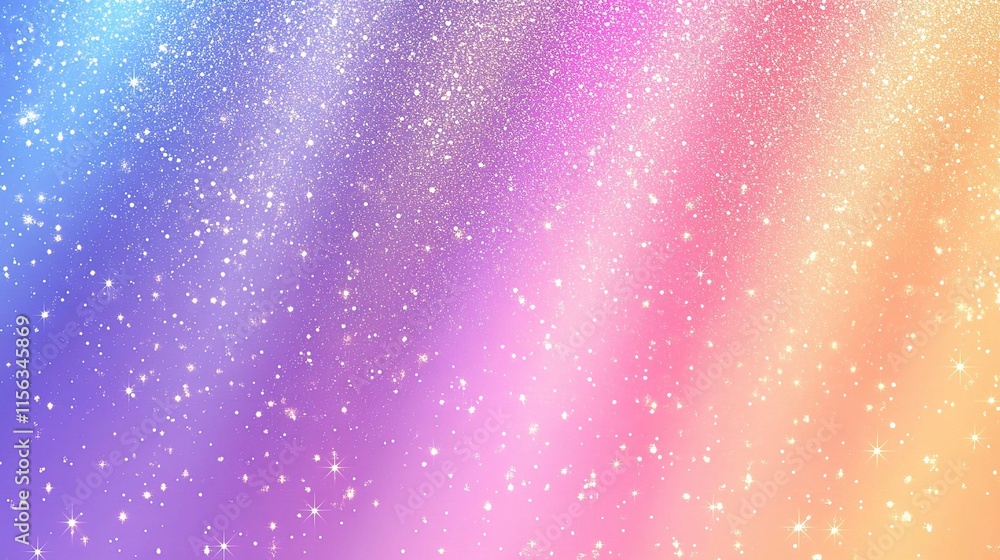 Poster glittering gradient background with hologram effects in soft colors
