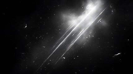 Abstract Light Streaks Across Dark Background