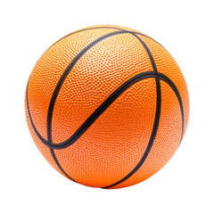 Textured Orange Basketball on White Background