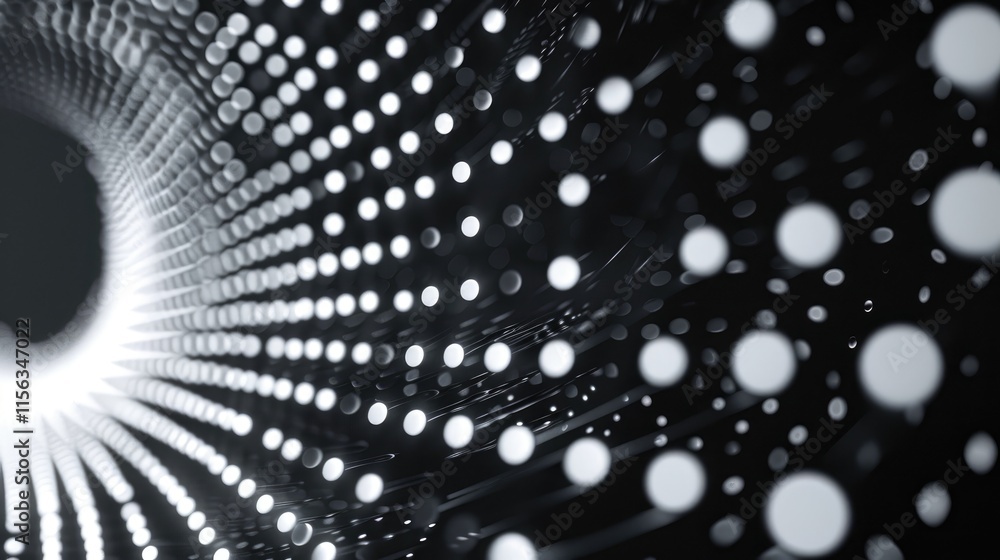 Aufkleber abstract representation of a dynamic, swirling pattern of dots in a dark space.