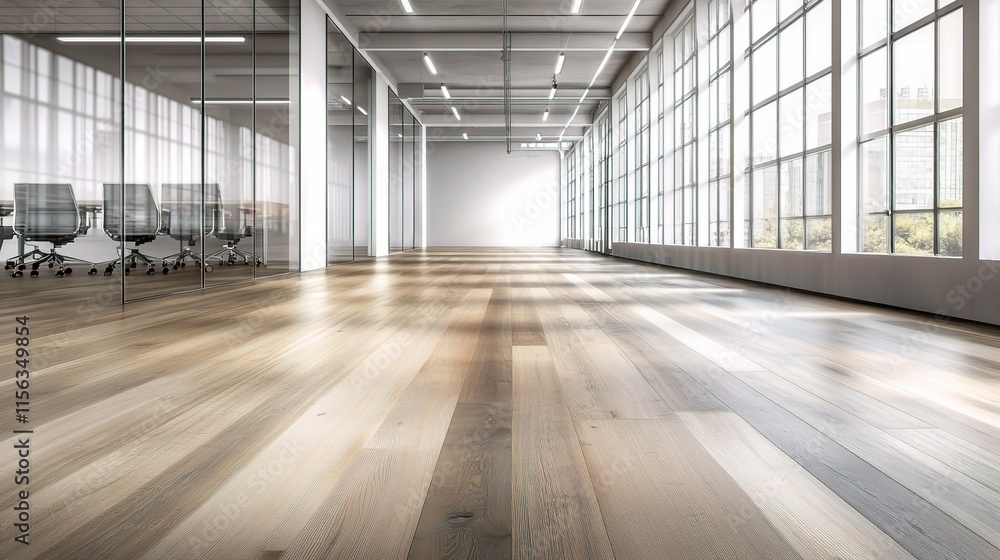 Poster open office space with abstract light and blurred background