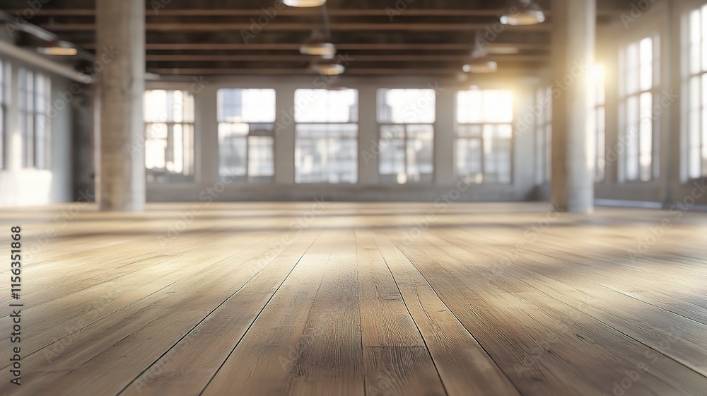 Aufkleber empty open office space with abstract light and blurred background