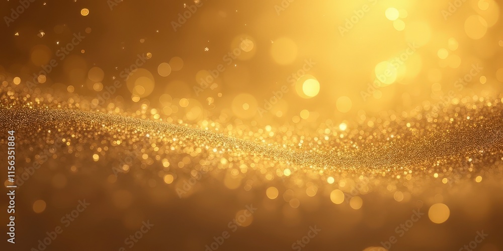 Poster gold particle background with elegant texture and shimmering particles - high-quality design for pro