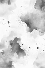 Obraz premium Monochrome watercolor texture featuring abstract shapes and splashes, perfect for artistic backgrounds and design projects.