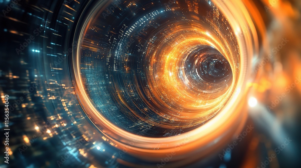 Aufkleber futuristic infinite loop of technology and global connectivity