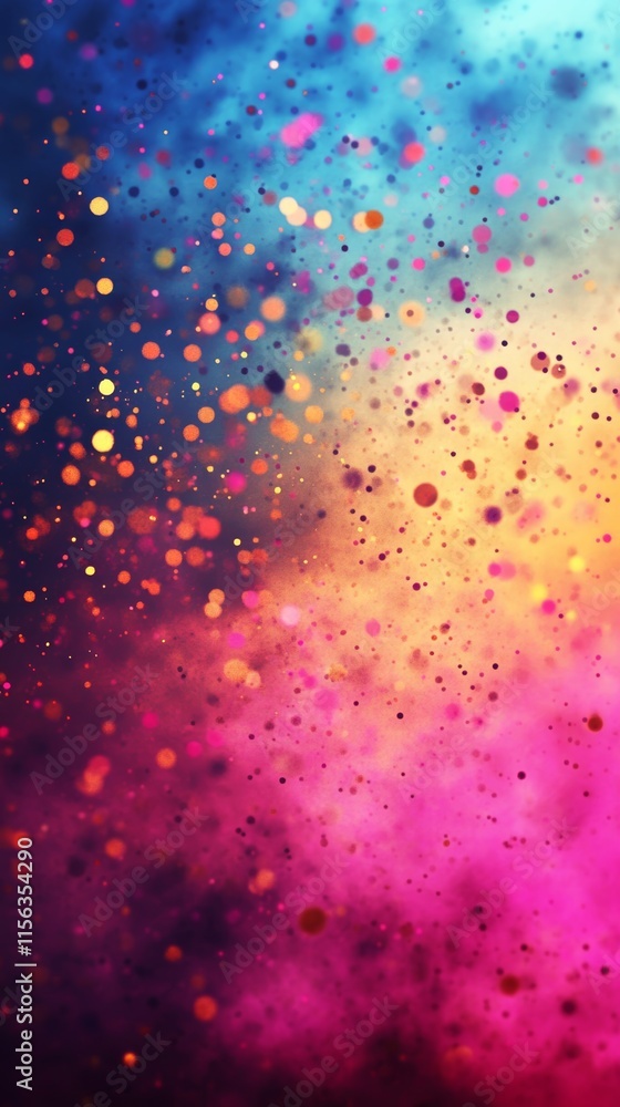 Poster a vivid abstract background featuring colorful bokeh lights in a dynamic gradient pattern, perfect f