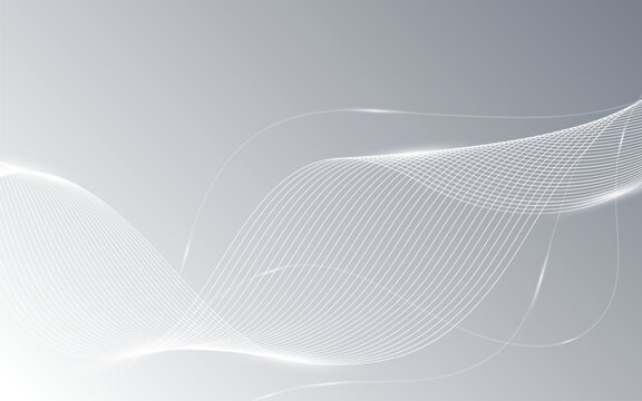Premium background design with white line pattern in luxury white and silver colour and hining wave lines. Abstract artificial intelligence white background, luxe invite. Illustration vector 10 eps.