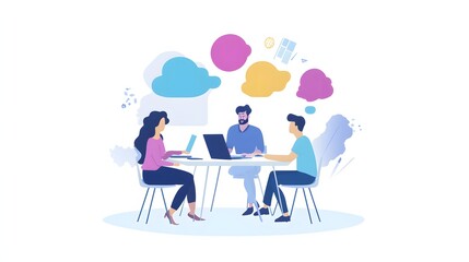 Team Brainstorming Collaboration Ideas Project Meeting