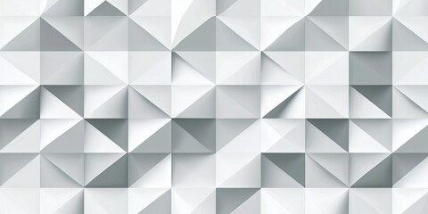 Abstract 3D geometric background featuring white triangular patterns with shadows, perfect for modern and minimalistic design concepts.