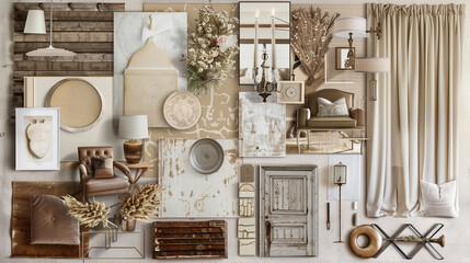 Mood board Nordic home design interior decorate