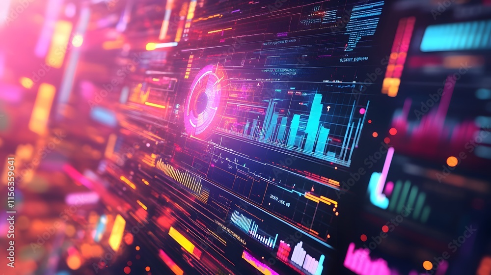 Poster abstract futuristic technology data interface display