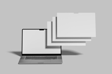 Laptop Screen Website Blank Mockup