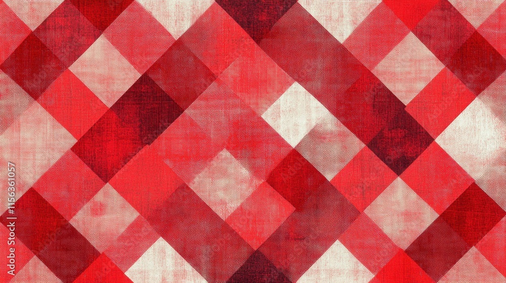 Poster red and white gingham textured background. ideal for various design projects, adding a rustic or vin