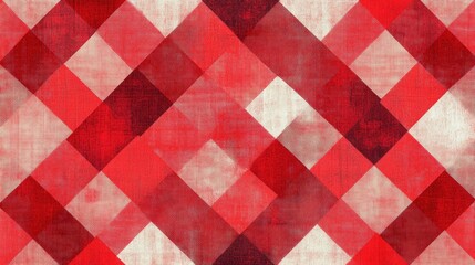Fototapeta premium Red and white gingham textured background. Ideal for various design projects, adding a rustic or vintage feel.