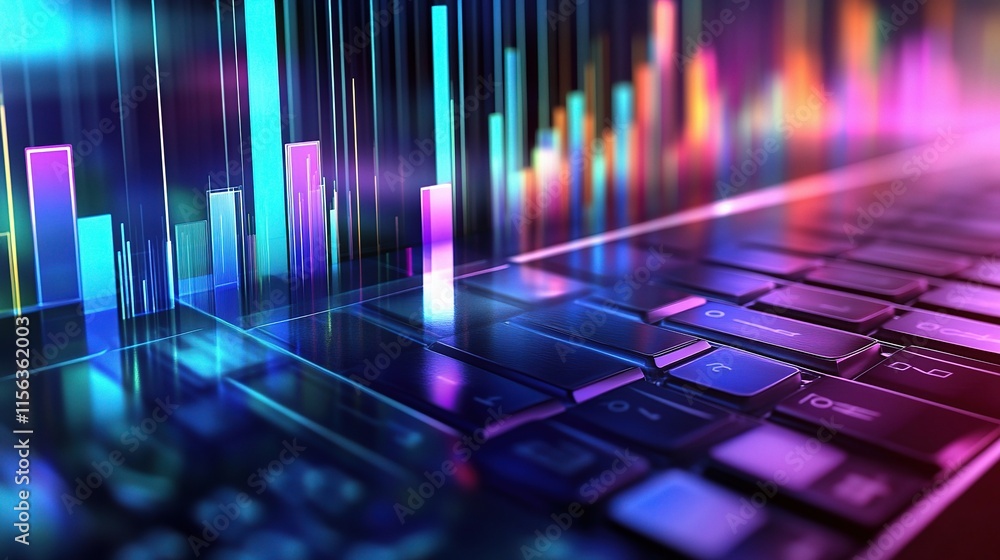 Poster dynamic financial background with business graphs and charts