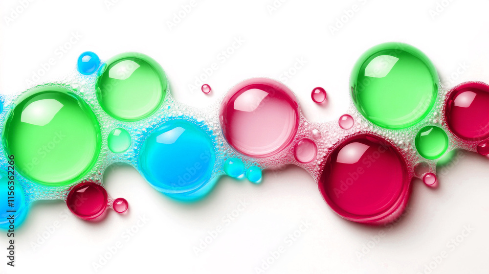 Poster colorful droplets of liquid create a vibrant and refreshing image.